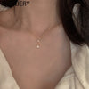 ANENJERY 925 Sterling Silver Water Drop Zircon Necklaces for Women Retro Exquisite Chain Light  French Jewelry