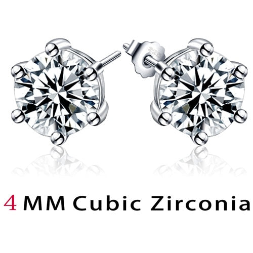 Fashion Sample Design Pure 100% 925 Sterling Silver Stud Earrings Cubic Zirconia Jewelry For Women Luxury Gift SER0014