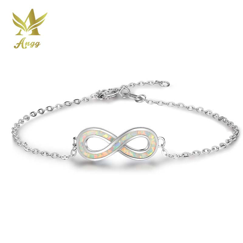 Geniune 925 Sterling Silver Trendy Bracelet For Women White Opal Charms Bracelets Represent Love For Her