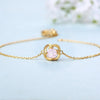 ANI 14K Yellow/White/Rose Gold Women Gemstone Bracelet Natural Garnet/Rose Quartz/Sky Blue Topaz Female Engagement Bracelet