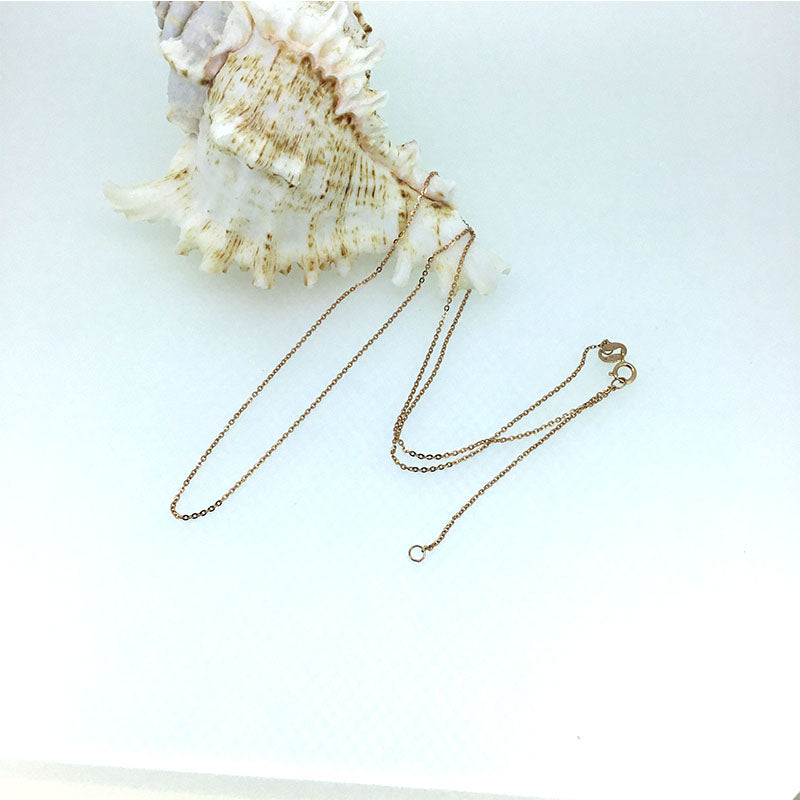 ANI 18K Rose Gold (AU750) Chain Necklace for Women Engagement Fine Jewelry O Letter Chain for Pendant 16 inches or 18 inches