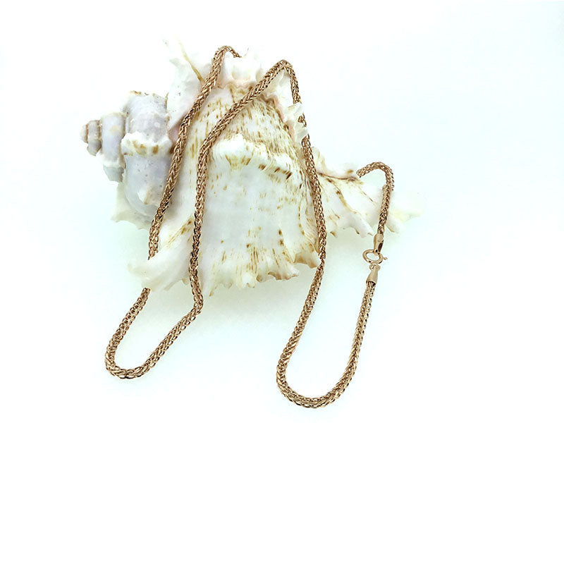 ANI 18K Rose Gold (AU750) Chain Necklace for Women Engagement Three Color Fine Chopin Chain for Pendant 16 inches or 18 inches