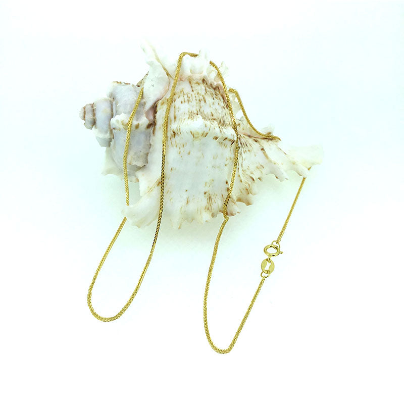 ANI 18K Rose Gold (AU750) Chain Necklace for Women Engagement Three Color Fine Chopin Chain for Pendant 16 inches or 18 inches