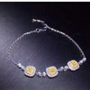 ANI 18K White Gold (AU750) Bracelet Certified 0.57 Carat H/SI Natural Yellow Diamond Jewelry for Women Romantic Engagement Gift
