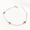 ANI 18K Yellow Gold (AU750) Women Bracelet Fine Jewelry Leaf and Star Shape Fashion Design for Women Romantic Birthd Gift