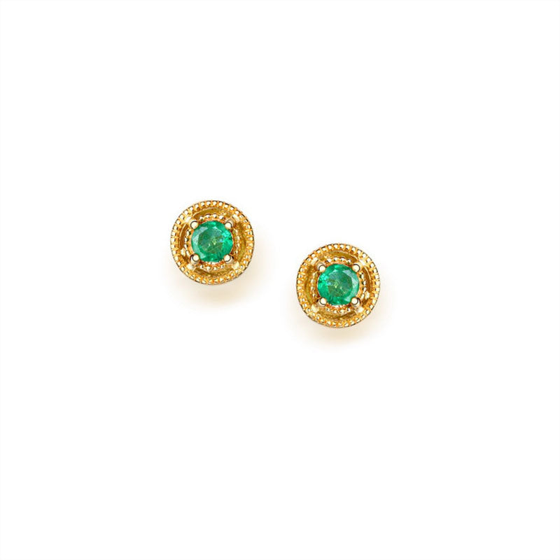 ANI 925 Sterling Silver Women Topaz Engagement Earrings Natural Round Emerald/Tourmaline Elegant Lady Stud Earrings for Wedding