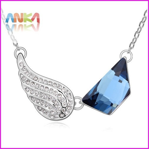 Collares Mujer Colar Collier Limited Jewelry Valentine's D Wing Necklace Main Stone Crystals from Austria #102120