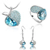 Limited rhodium plated Fashion Big For Apple Shining Luxury Austria Crystal Jewelry Set Crystals from Austria #83766