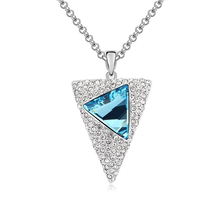 Triangle Pendant Necklace Limited Classic Accessories Jewelry Hot Sale Noble Rhodium Plated Crystals from Austria #96672
