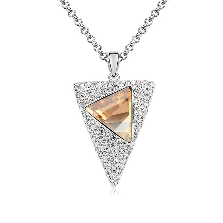 Triangle Pendant Necklace Limited Classic Accessories Jewelry Hot Sale Noble Rhodium Plated Crystals from Austria #96672
