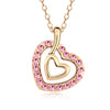 collar limited   trendy women necklace 2020 fashion double heart necklace crystal jewelry colares femininos #101274