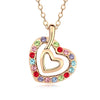 collar limited   trendy women necklace 2020 fashion double heart necklace crystal jewelry colares femininos #101274