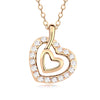 collar limited   trendy women necklace 2020 fashion double heart necklace crystal jewelry colares femininos #101274