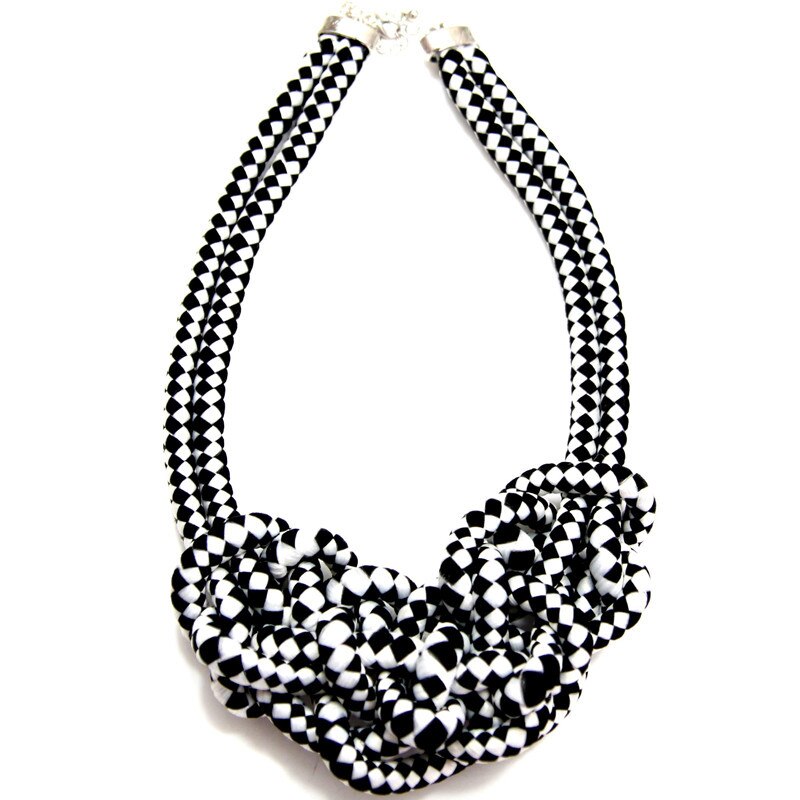 ANL0191(1), 16 Colors Statement Neon Thick Ropes Knitted Chunky Knot Necklace