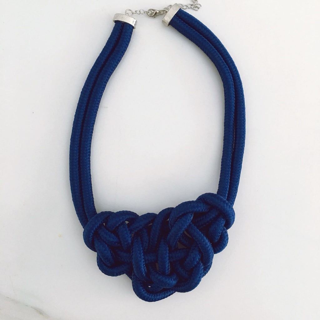 ANL0191(1), 16 Colors Statement Neon Thick Ropes Knitted Chunky Knot Necklace