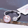ANNA LIVE SHOW $1 Purple Ring 8-9mm Cultured Pearl Ring Trendy Style Cute Jewelry Simple elegant Pearl Jewelry