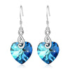 Elegant Big Blue Red Transparent Color Love Heart Drop Earrings Crystal Earring For Women Girl