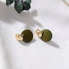 2020 New Simple Vintage Gold Metal Round Circle Wooden Button Drop Earrings For Women Girl Bijoux Fashion Jewelry Wholesale