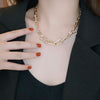 AOMU 2021 U Shape Thick Chain Exaggerate Hip-Hop Collarbone Chain Simple Necklace for Women Men Jewelry Party Gifts