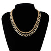 AOMU 2021 Hip Hop Punk Metal Multilayer Chain Choker for Women Men Jewelry Gold Silver Color Simple Necklace