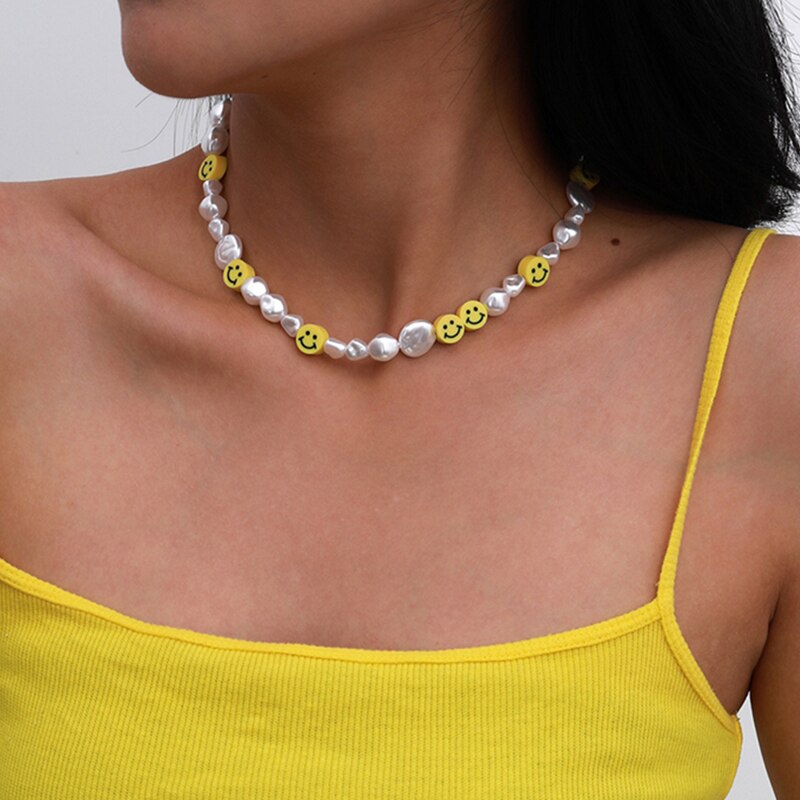 AOMU 2021 Trendy Vintage Baroque Irregular Pearl Clavicle Necklace For Women Girls Simple Personality Female Neck Jewelry