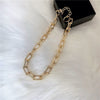 AOMU Exaggerated Gold Color Thick Chain Metal Necklace Hip Hop Sweater Chain for Women Trendy Jewelry Accessories Gifts Party