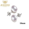100% Natural Pearl Earrings, Real 925 Sterling Silver Stud earring 7-11mm Pearl jewelry supplier For women
