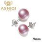 100% Natural Freshwater Pearl Earrings, Real 925 Sterling Silver Stud earring 7-11mm Pearl jewelry supplier For women