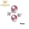 100% Natural Pearl Earrings, Real 925 Sterling Silver Stud earring 7-11mm Pearl jewelry supplier For women
