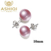 100% Natural Pearl Earrings, Real 925 Sterling Silver Stud earring 7-11mm Pearl jewelry supplier For women