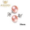100% Natural Pearl Earrings, Real 925 Sterling Silver Stud earring 7-11mm Pearl jewelry supplier For women