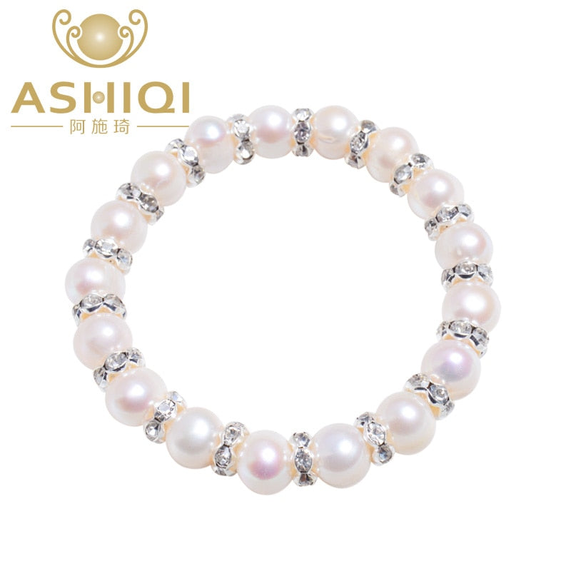 8-9mm Real pearl Bracelets for women Charm Bohemian
