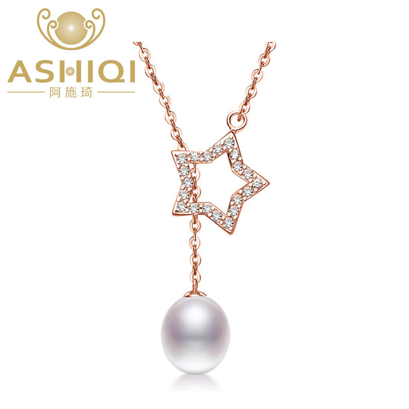 9-10mm Natural pearl necklace 925 sterling silver necklace pendant for women real pearl jewelry necklace