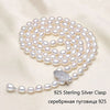 90CM Cultured Natural Pearl Necklace 925 silver Long Sweater chain Fashion collocation Jewellery women gift