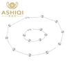 925 Sterling Silver Jewelry Sets Real Natural pearl Necklace Bracelet for women New