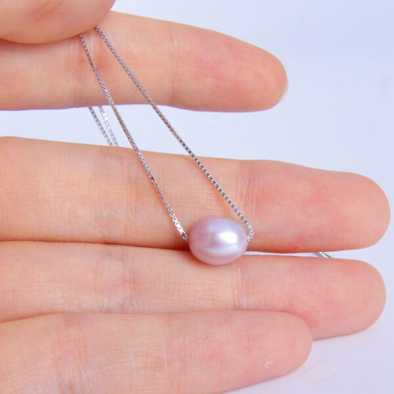 925 sterling silver pearl necklaces pendant 7-8mm natural pearls jewelry