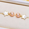 Authentic 925 sterling silver Natural Shell star earring Pearl Earrings Women Gift Drop shipping