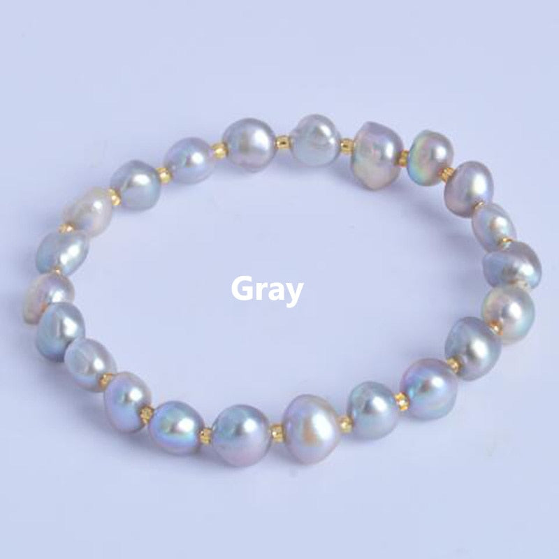 Pearl bracelets for women Multi Color Baroque Pearl Crystal Beaded Bracelets & Bangles FI jewelry gift
