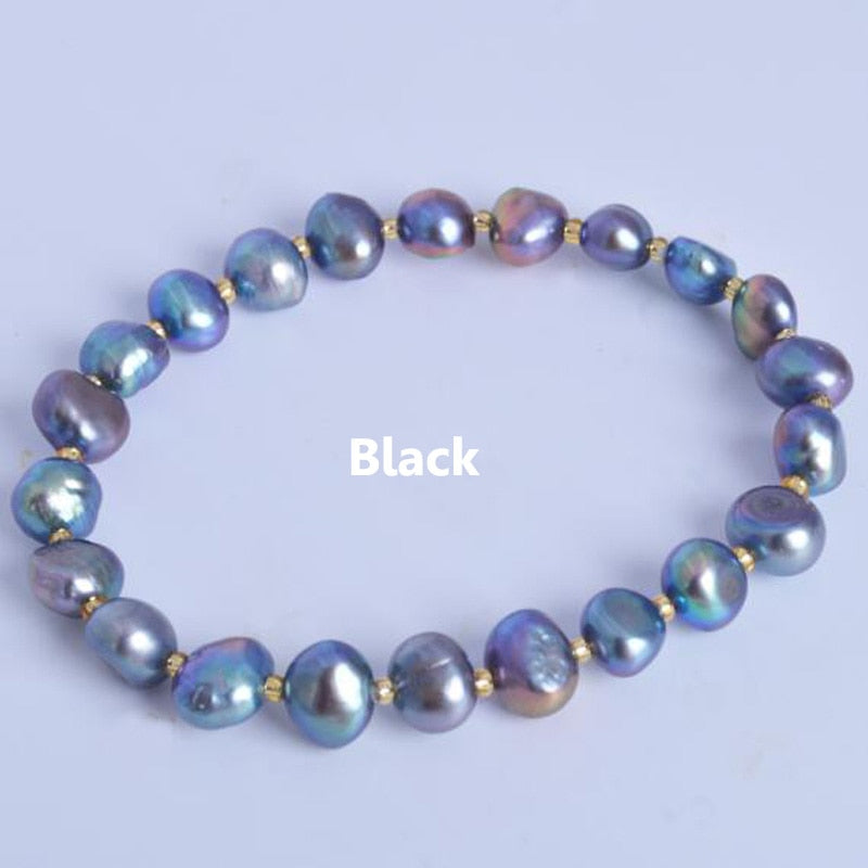 Pearl bracelets for women Multi Color Baroque Pearl Crystal Beaded Bracelets & Bangles FI jewelry gift