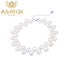 Genuine 7-8mm Natural Pearl Bracelets with 925 Sterling Silver Clasp for women gift