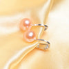 Real 925 sterling silver ear clip on earrings 8.5-9 mm natural pearl jewelry for women