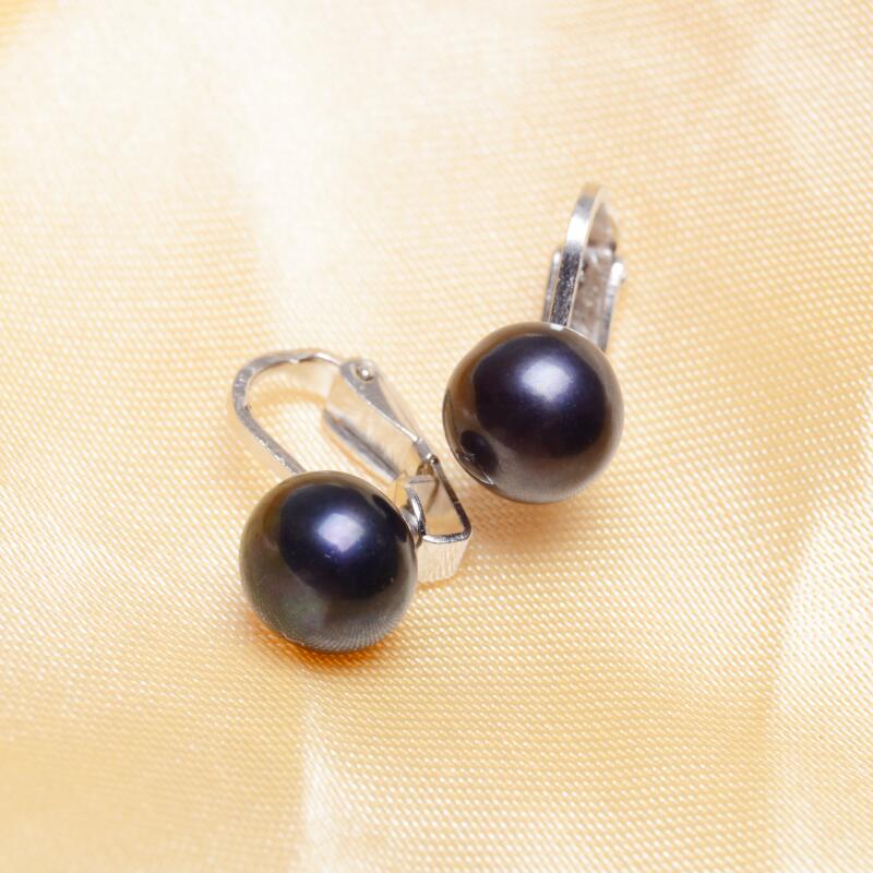 Real 925 sterling silver ear clip on earrings 8.5-9 mm natural freshwater pearl jewelry for women
