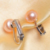 Real 925 sterling silver ear clip on earrings for women, 8.5-9 mm natural pearl wedding jewelry