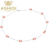 Real 925 sterling silver necklace 7-8mm Real Natural pearl necklace White pearl Jewelry for Women Gifts