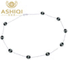 Real 925 sterling silver necklace 7-8mm Real Natural pearl necklace White pearl Jewelry for Women Gifts