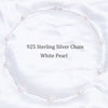 Real 925 sterling silver necklace White pearl necklace 7.5-8mm Natural pearl Jewelry for Women