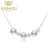 Real Natural pearl necklace women 925 sterling silver stars pendant necklace jewelry