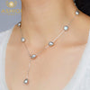 Real S925 sterling silver Natural pearl pendant necklace Gr White 8-9mm Baroque pearl Jewelry for Women