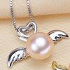 S925 sterling silver necklace pendant Natural Pearl pearl angel Jewelry for Girls