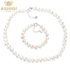 White Natural pearl Jewelry Sets Real pearl Necklace Bracelet for women New Arrival